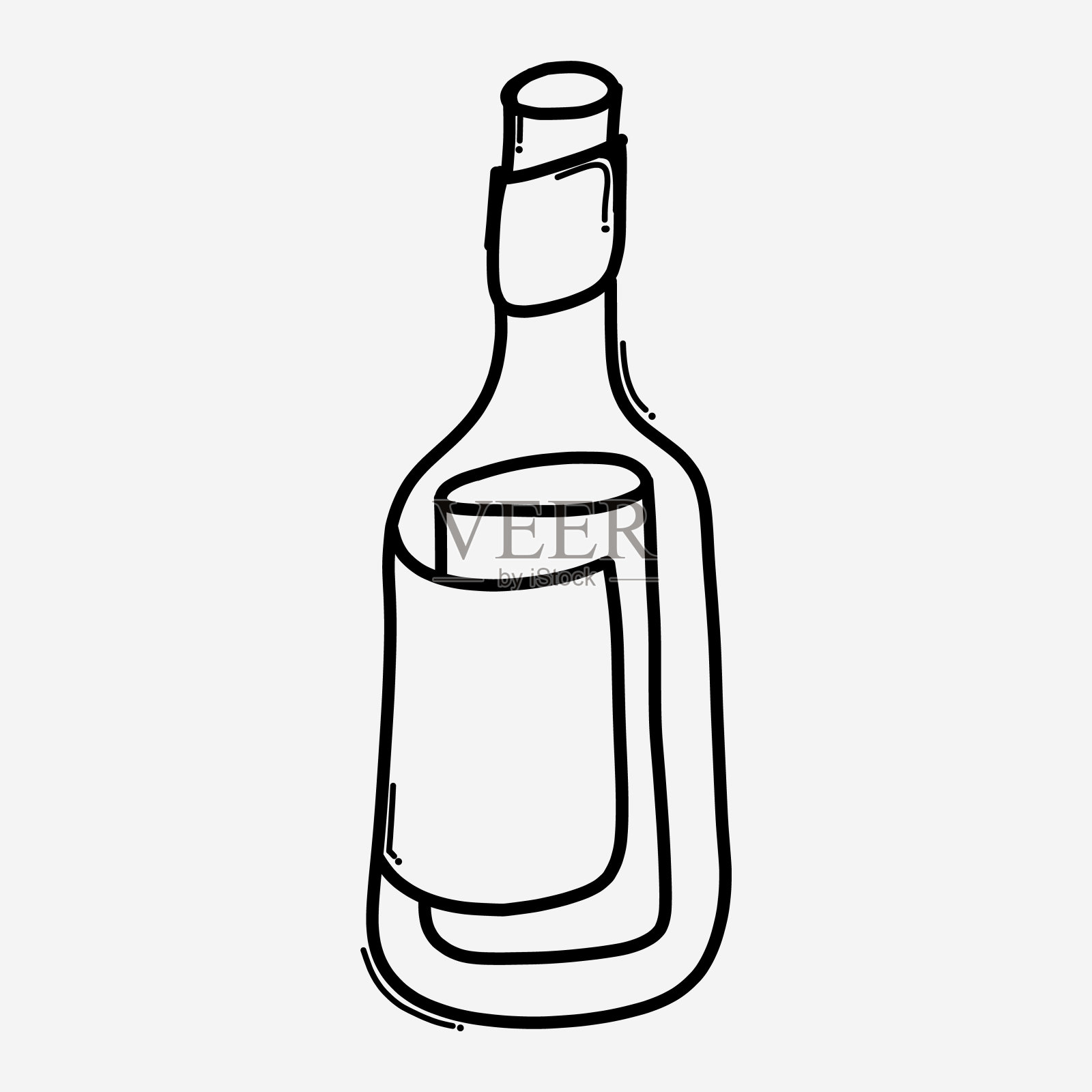 酒瓶涂鸦矢量图标手绘素描插图eps10设计元素图片