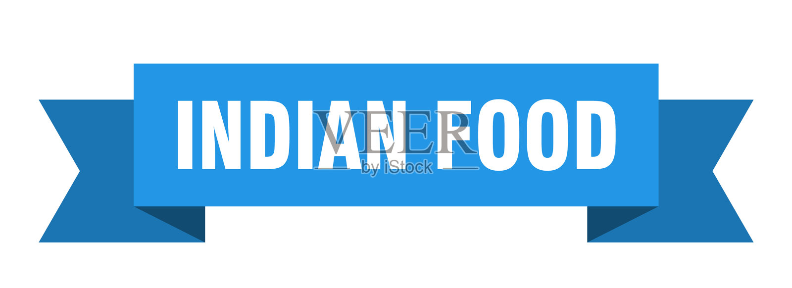 印度食品丝带印度食品纸带横幅设计模板素材