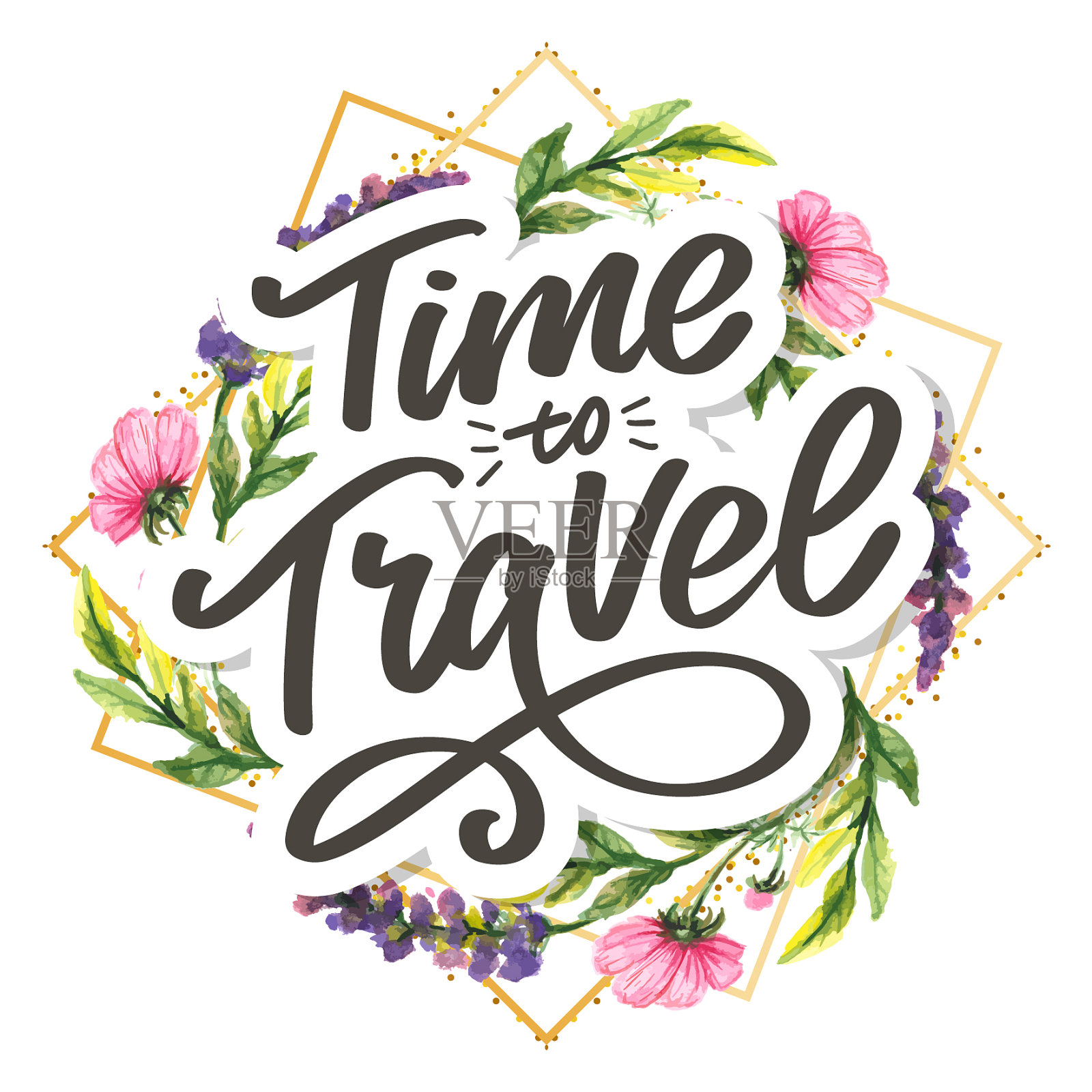 旅行生活方式灵感语录刻字设计元素图片