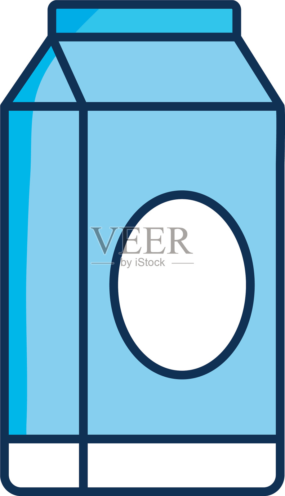 牛奶盒图标线填充样式图标素材