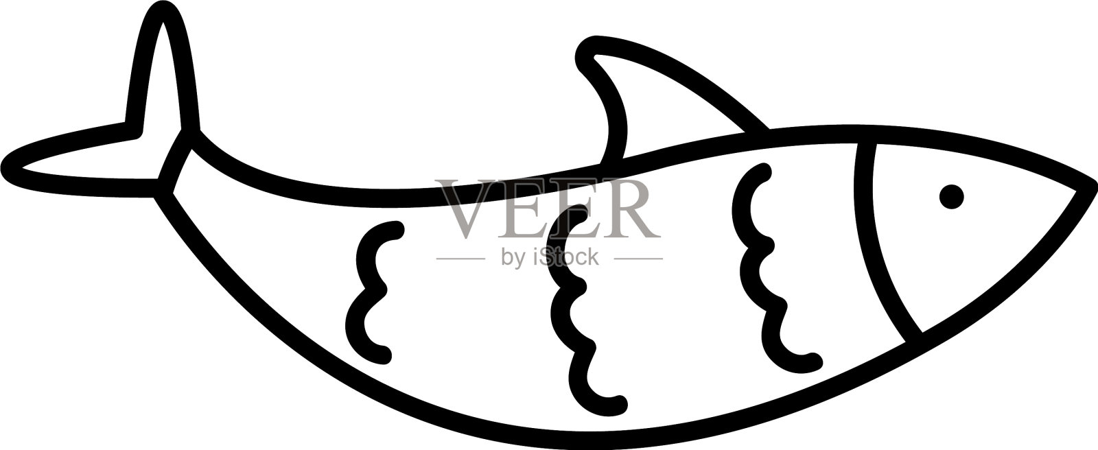 鱼图标形象线条风格设计元素图片