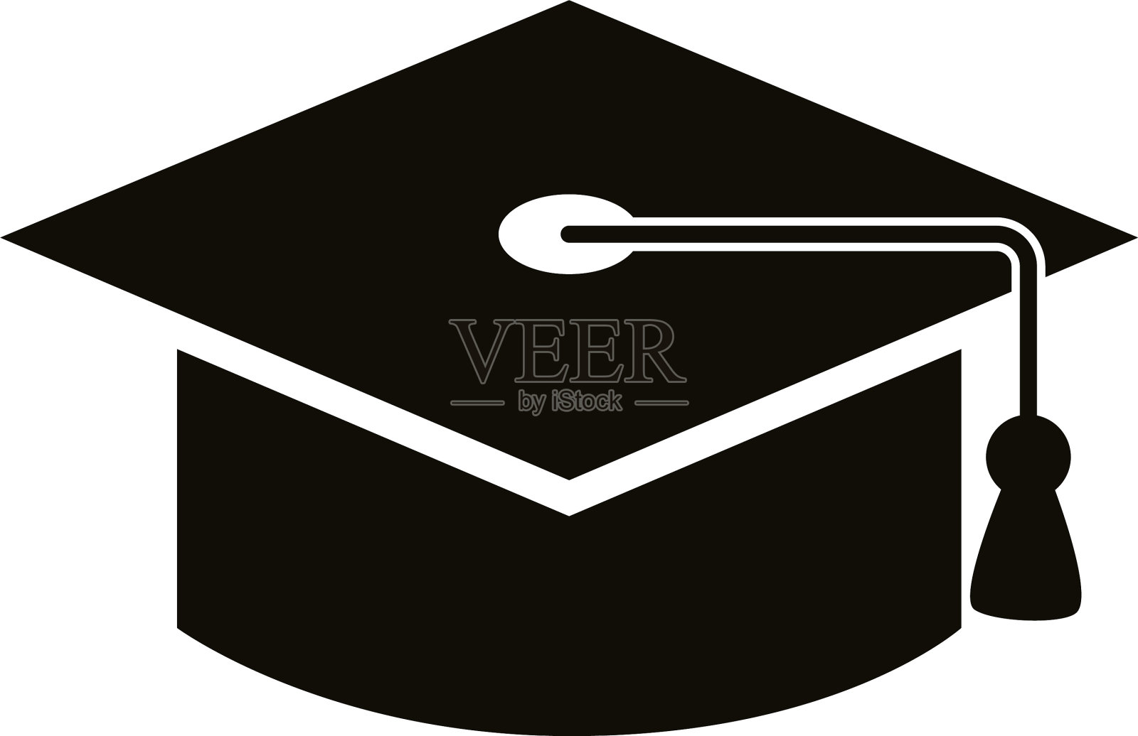 毕业帽剪影风格图标设计元素图片