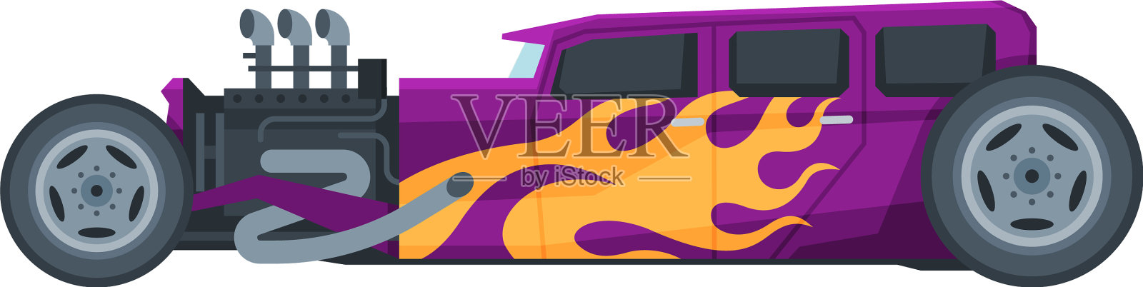 复古风格的热杆赛车老运动设计元素图片