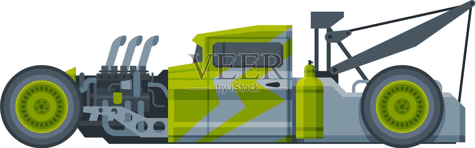 复古风格的绿色赛车旧运动设计元素图片