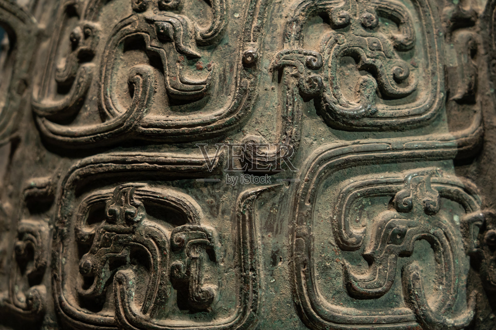 中国古代青铜图案特写照片摄影图片