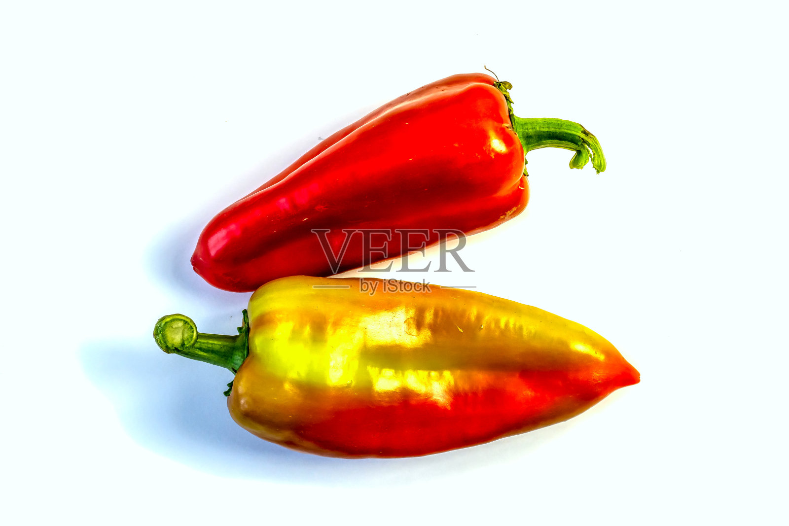 白底上孤立的甜椒特写镜头照片摄影图片