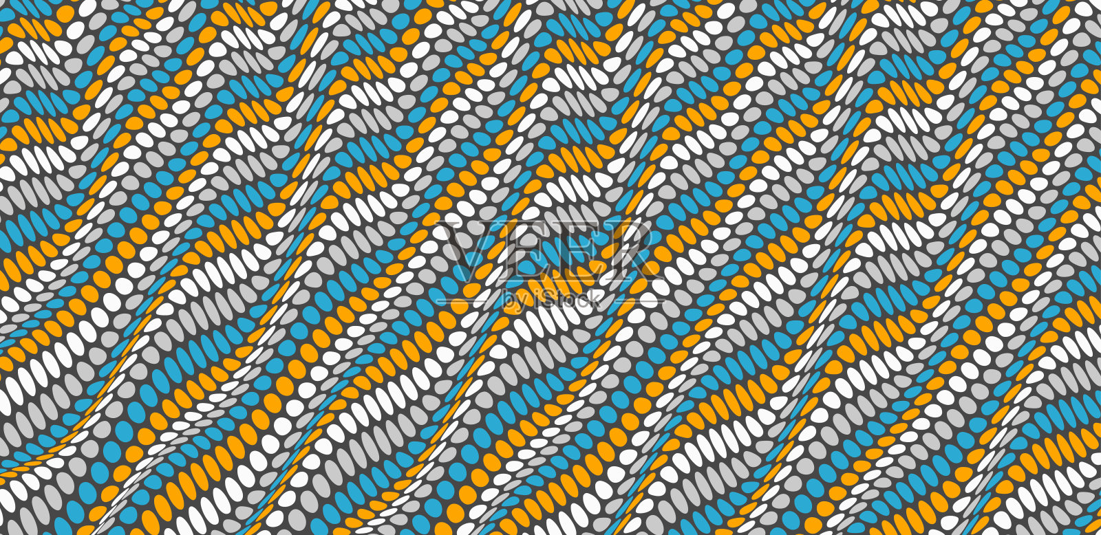 波浪虚线背景与光学错觉。抽象的圆点花纹。3 d矢量插图。插画图片素材