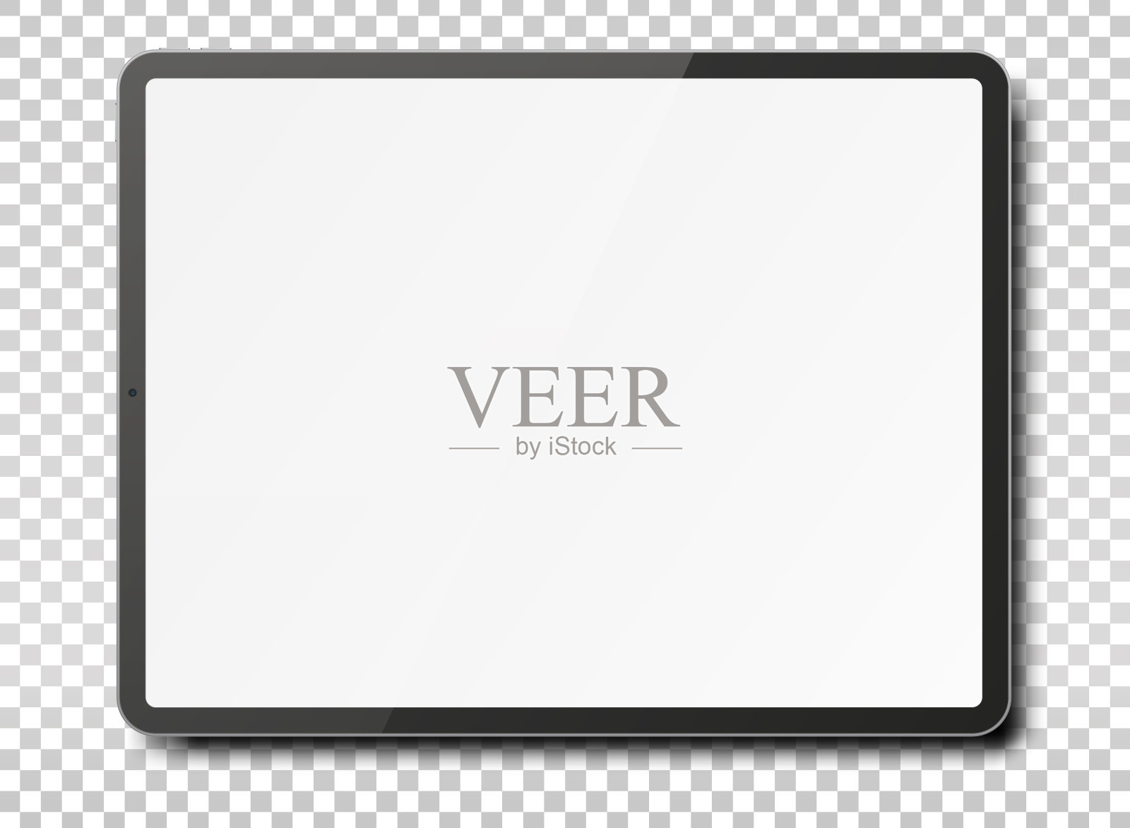 黑屏平板电脑。插画图片素材