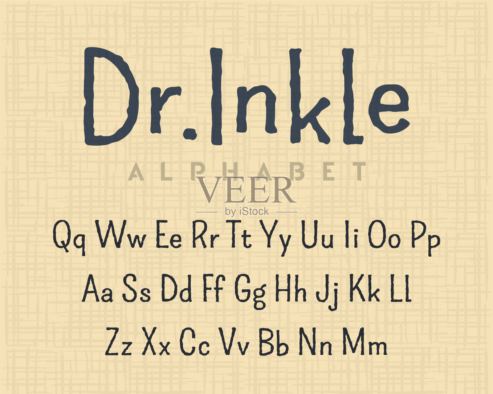 手绘笔墨矢量字母。矢量插图。插画图片素材