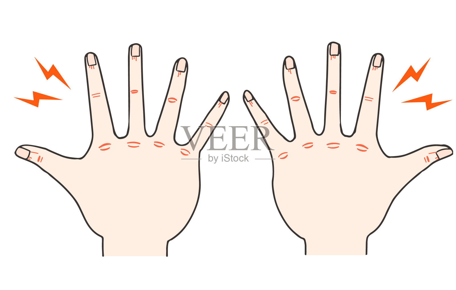 白色的手裂插画图片素材