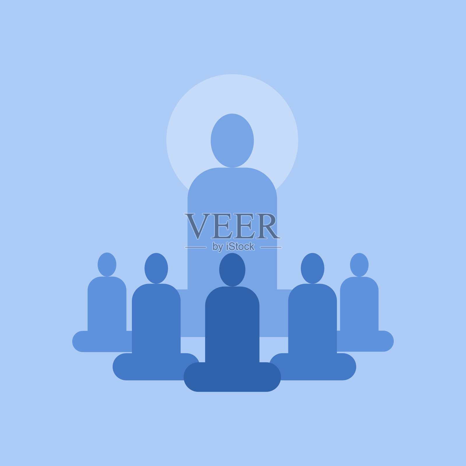 印度“古鲁古尔”体系的说明，学生向老师学习插画图片素材