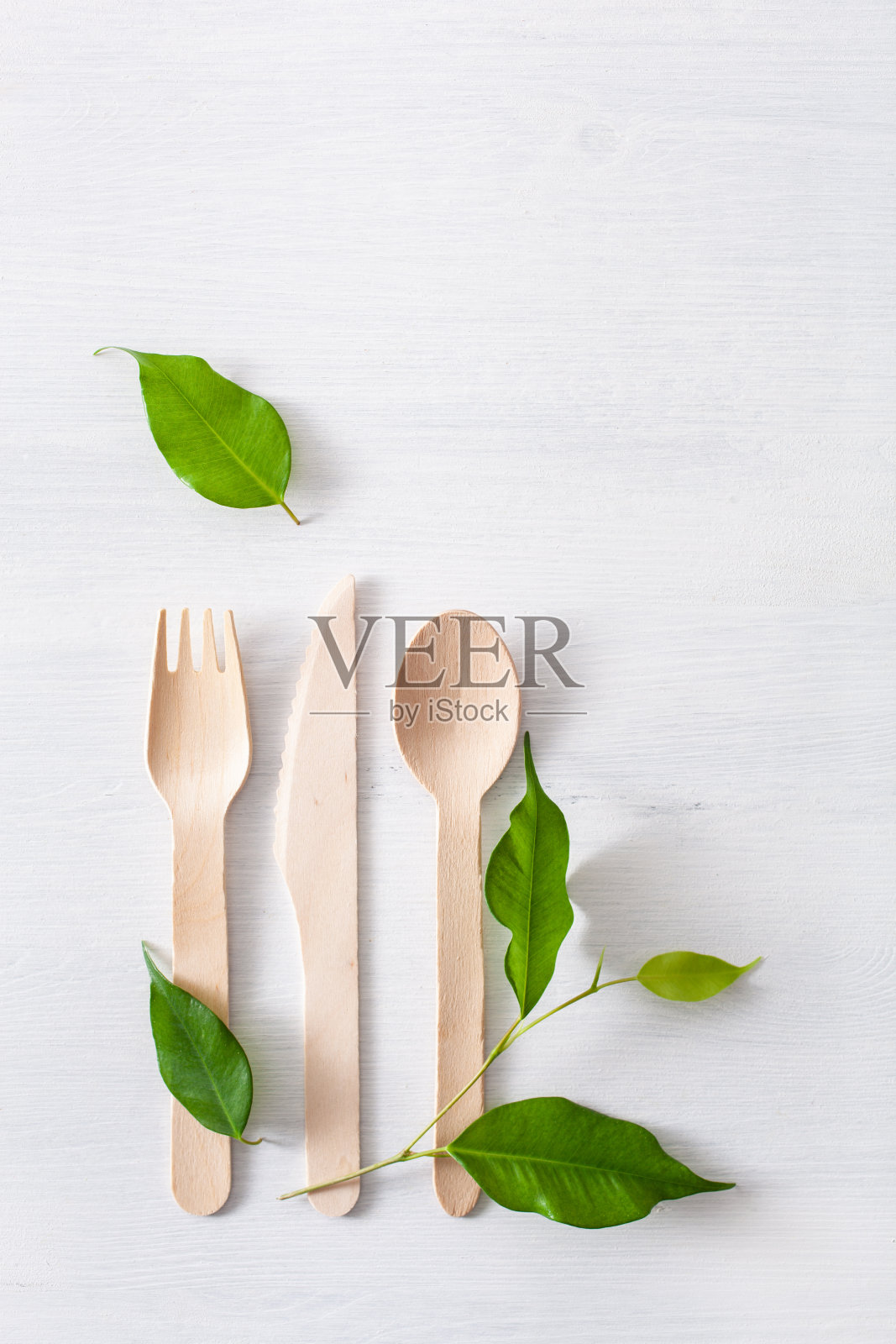 环保木制餐具。塑料自由概念照片摄影图片