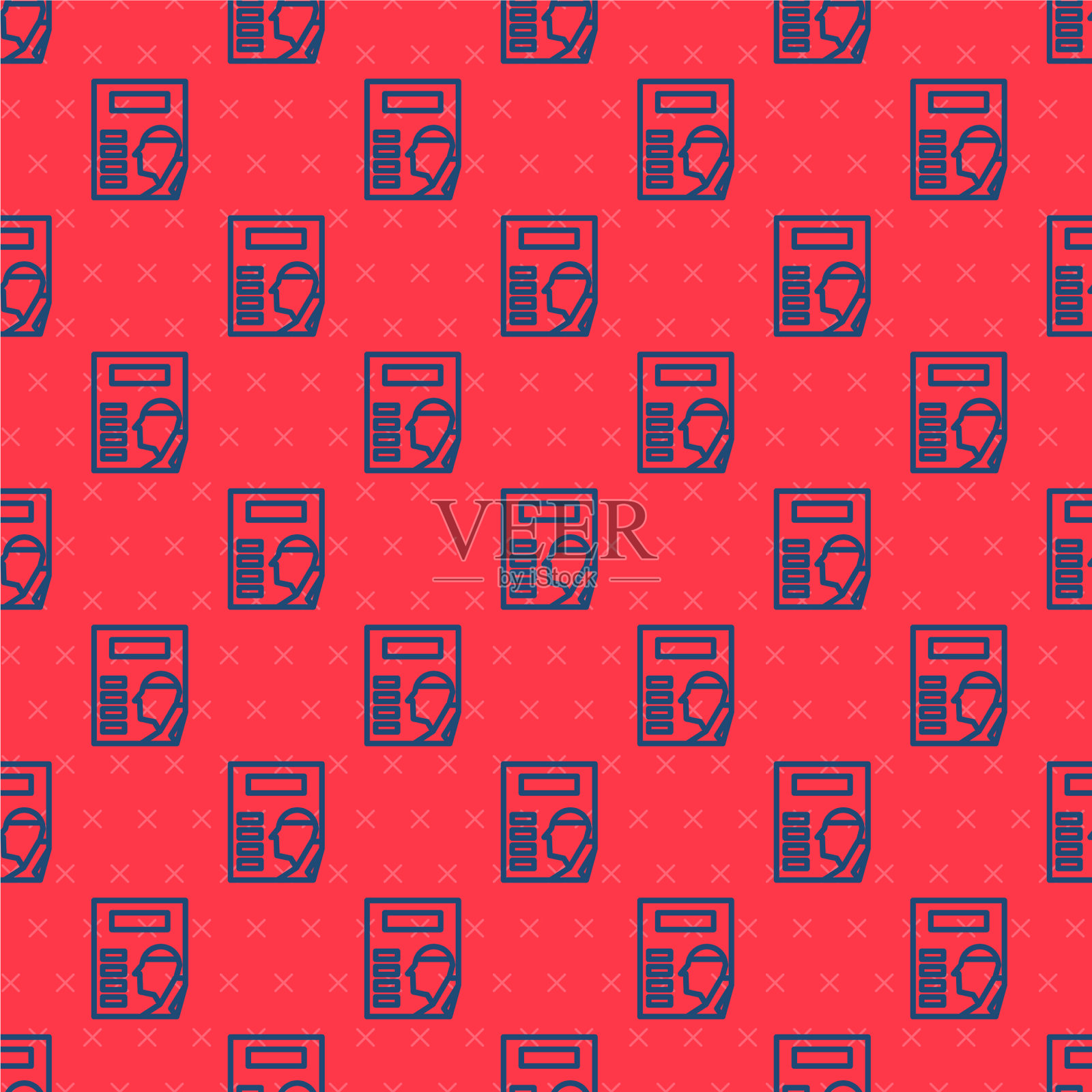 蓝线电影海报图标孤立无缝插画图片素材