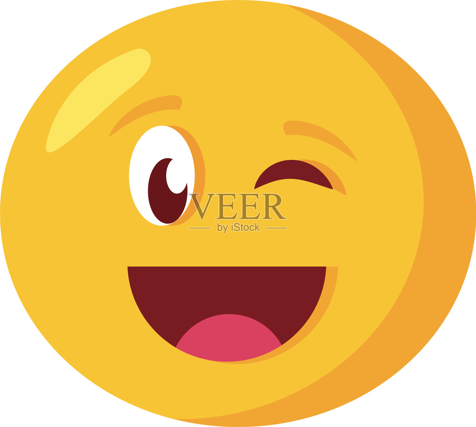 快乐的表情脸经典的平面风格图标设计元素图片