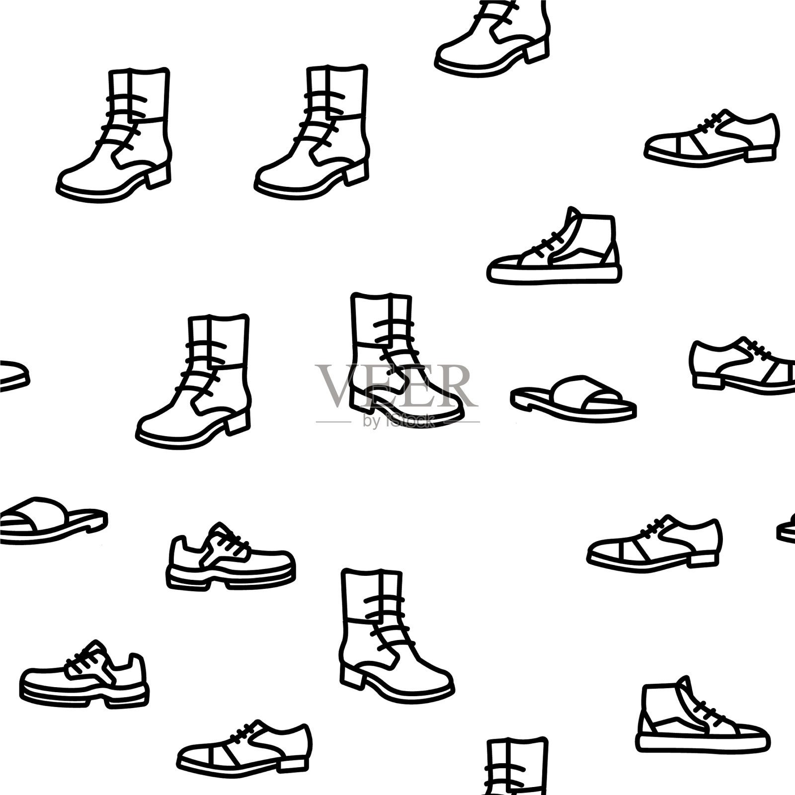 鞋店无缝鞋楦图案插画图片素材