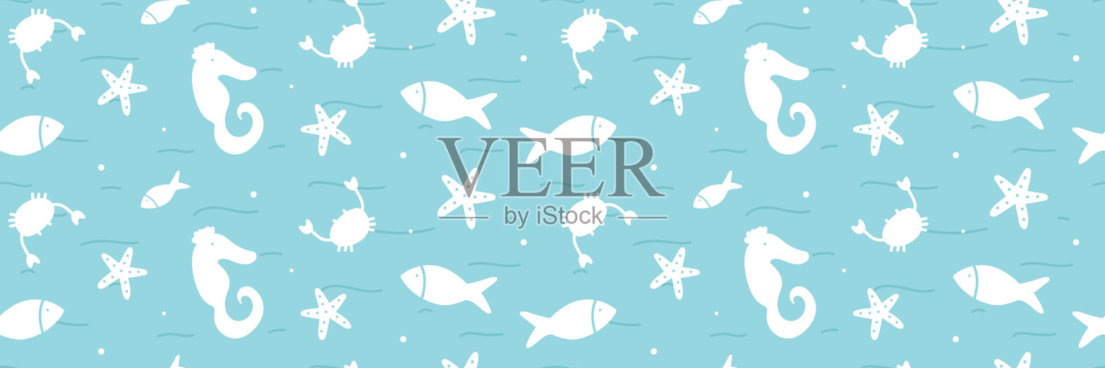 海阔水平，生活无缝模式插画图片素材