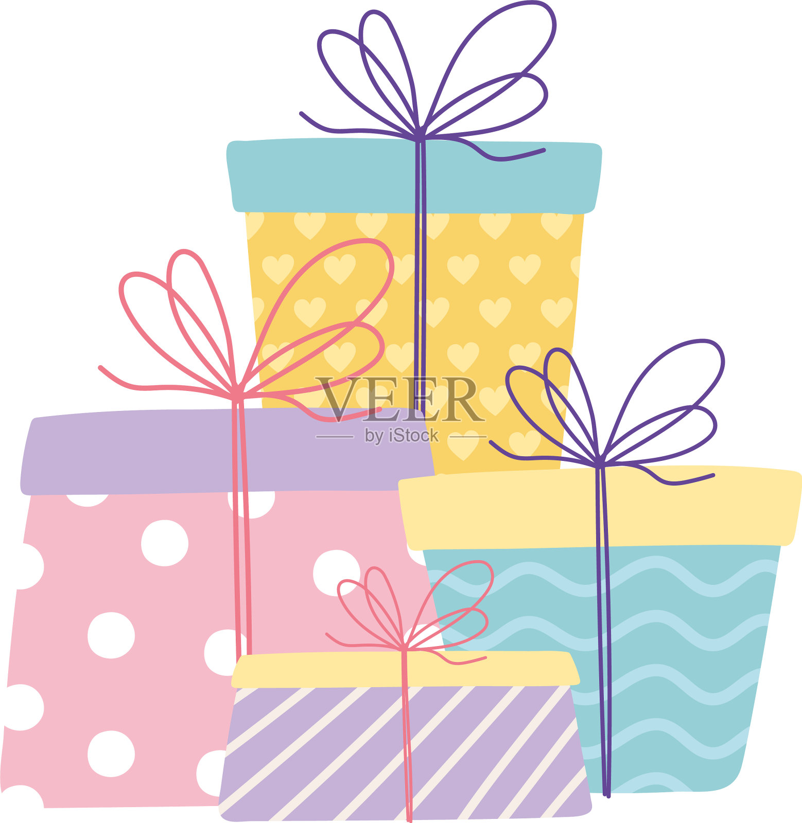 生日快乐，用礼盒包起来庆祝设计元素图片