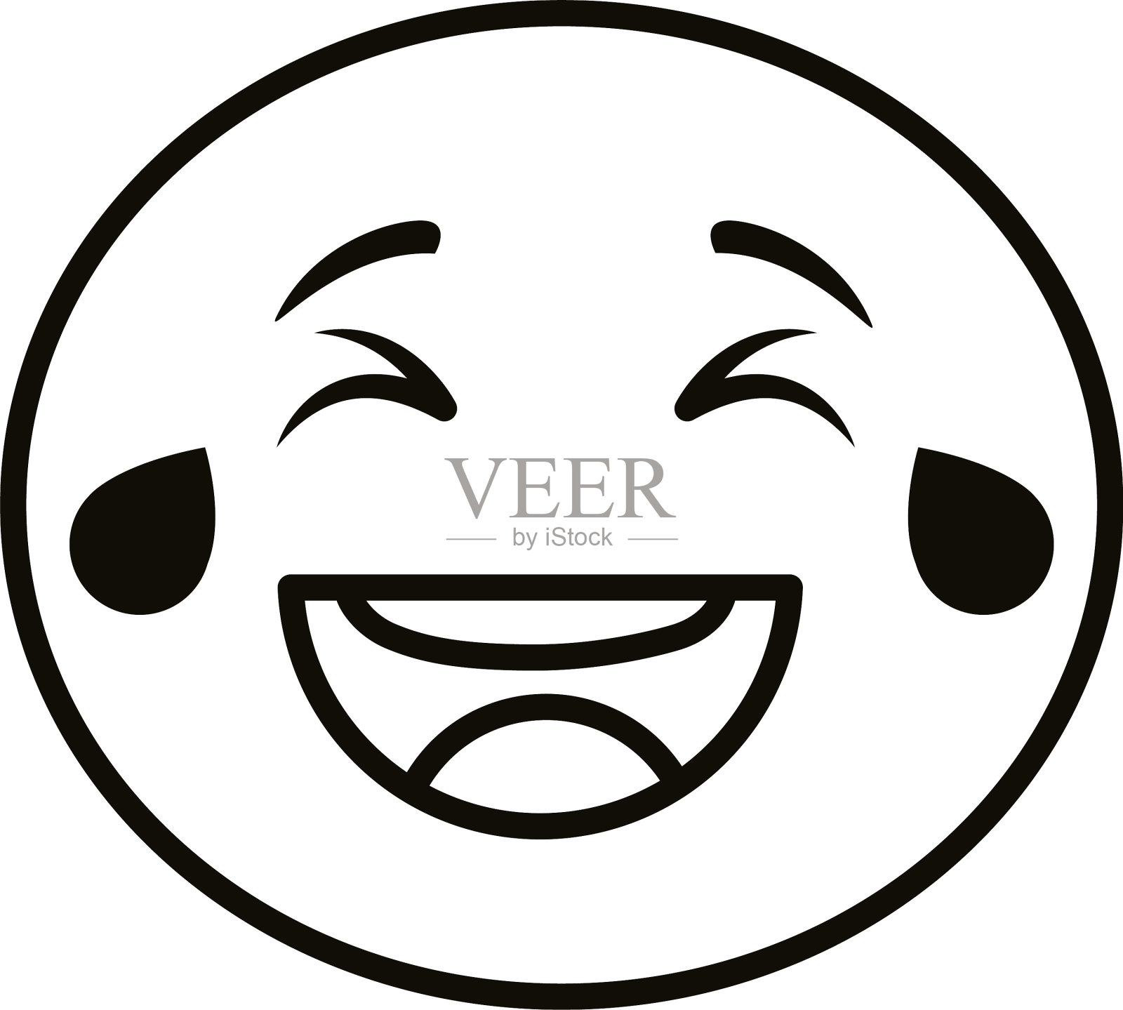 表情符号脸笑经典线条风格图标设计元素图片