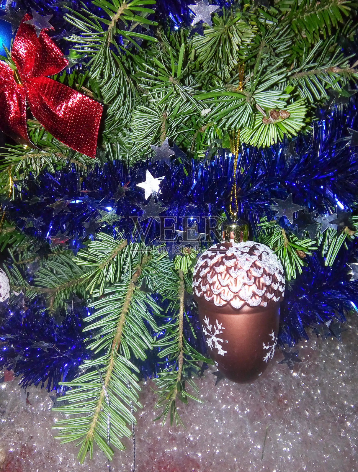 圣诞背景圣诞树装饰近照片摄影图片