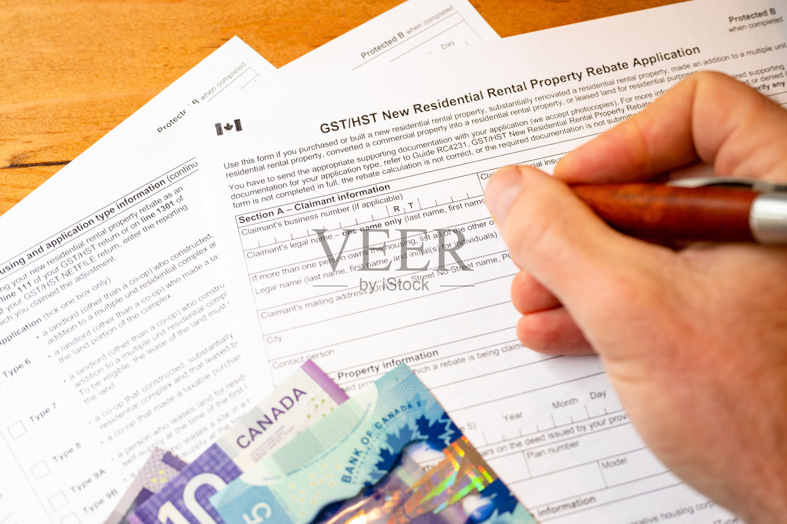 加拿大税务文件照片摄影图片