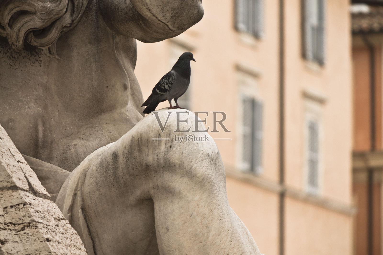 纳沃纳广场四河喷泉的细节照片摄影图片