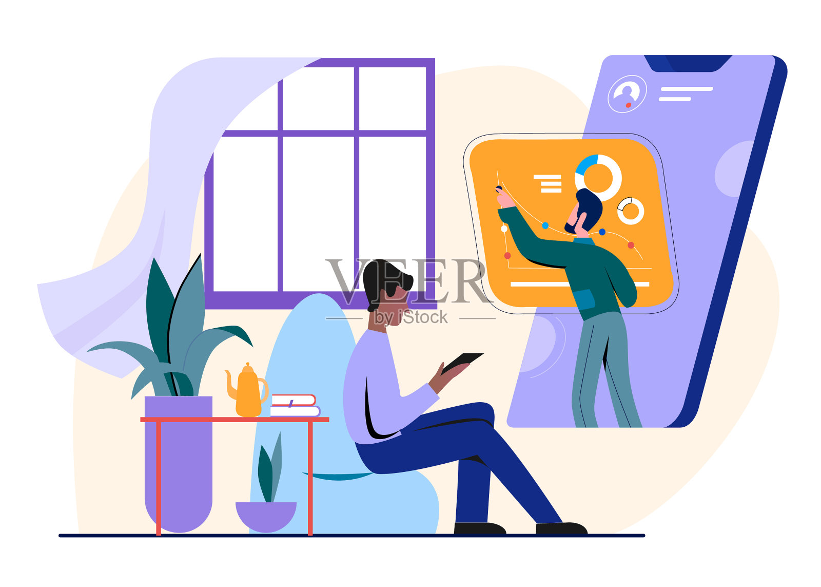 人们学习在线漫画设计元素图片