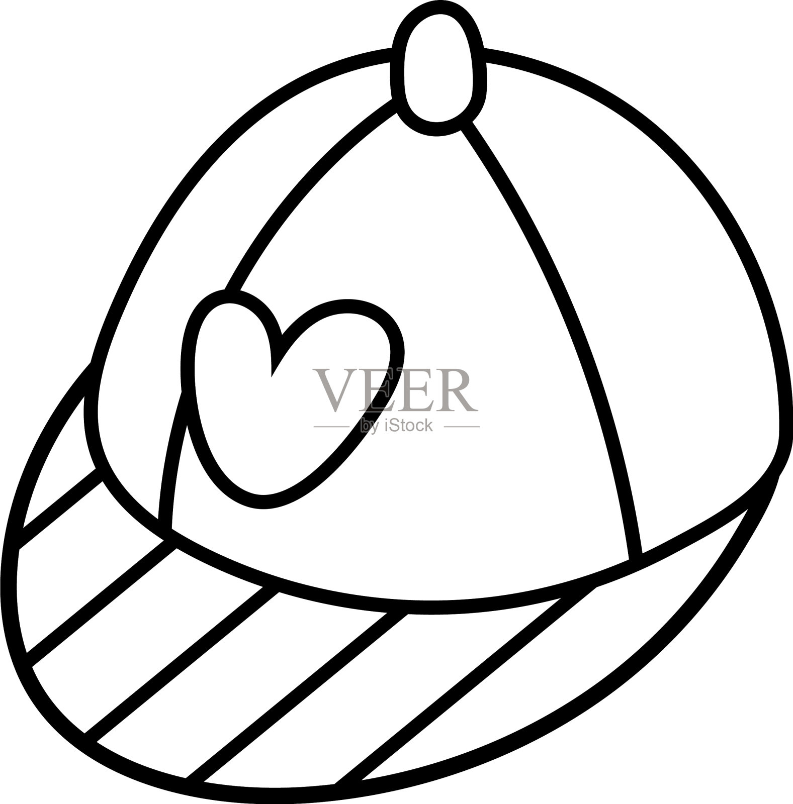 心形的爱与条纹线条风格的图标图标素材