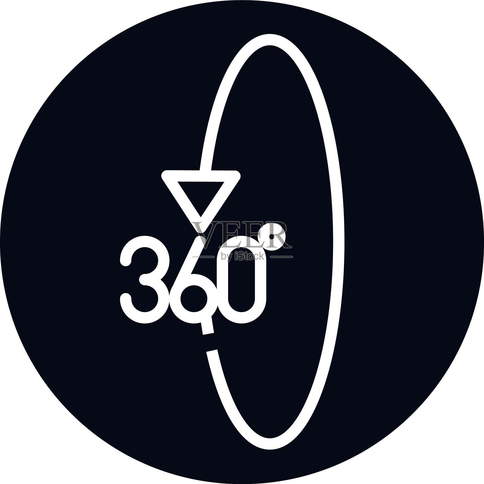 360度视图虚拟游览块线风格设计元素图片