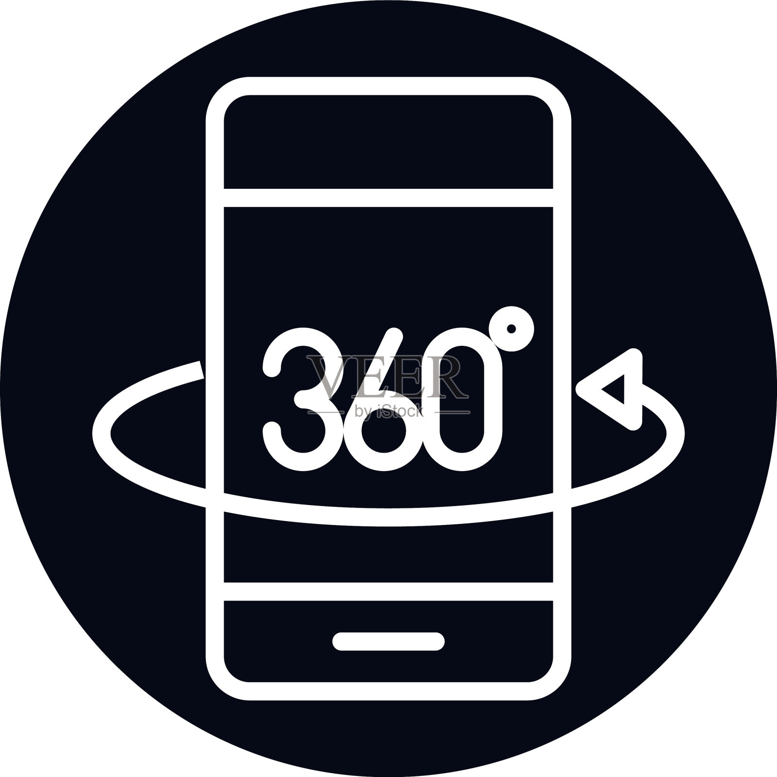 360度查看智能手机的方块和线条风格设计元素图片