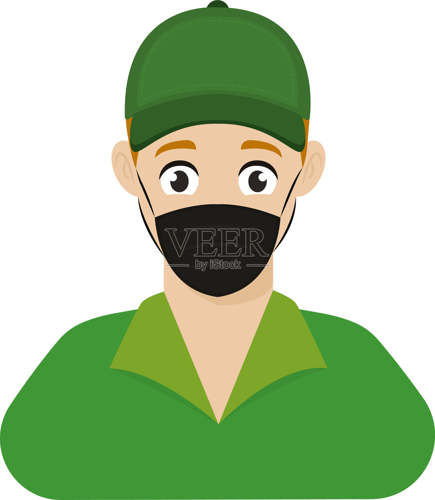 戴着面具的男人插画图片素材