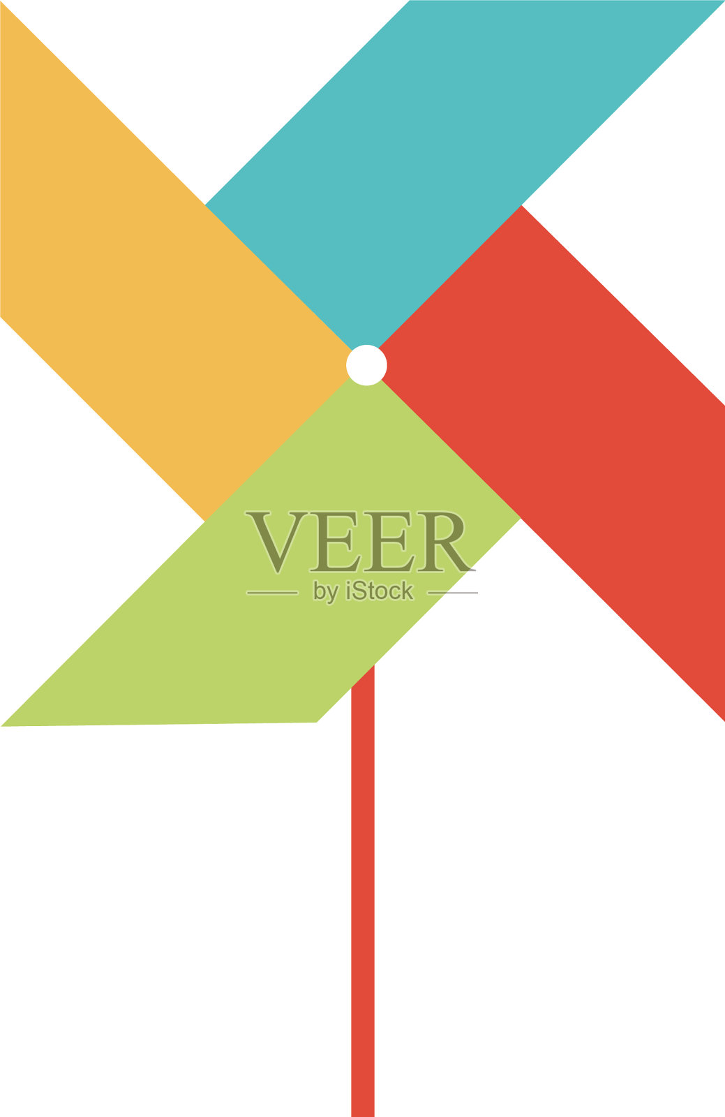 风车在棍状玩具物体上供幼儿使用图标素材