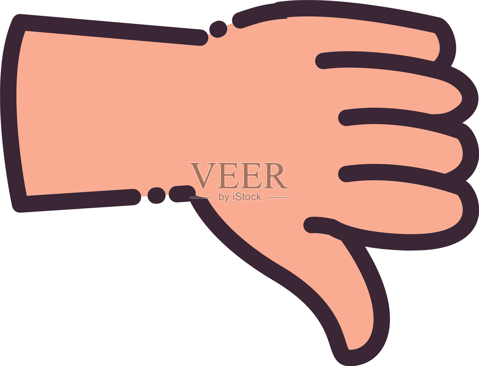 不喜欢手势与手线和填充样式图标设计元素图片