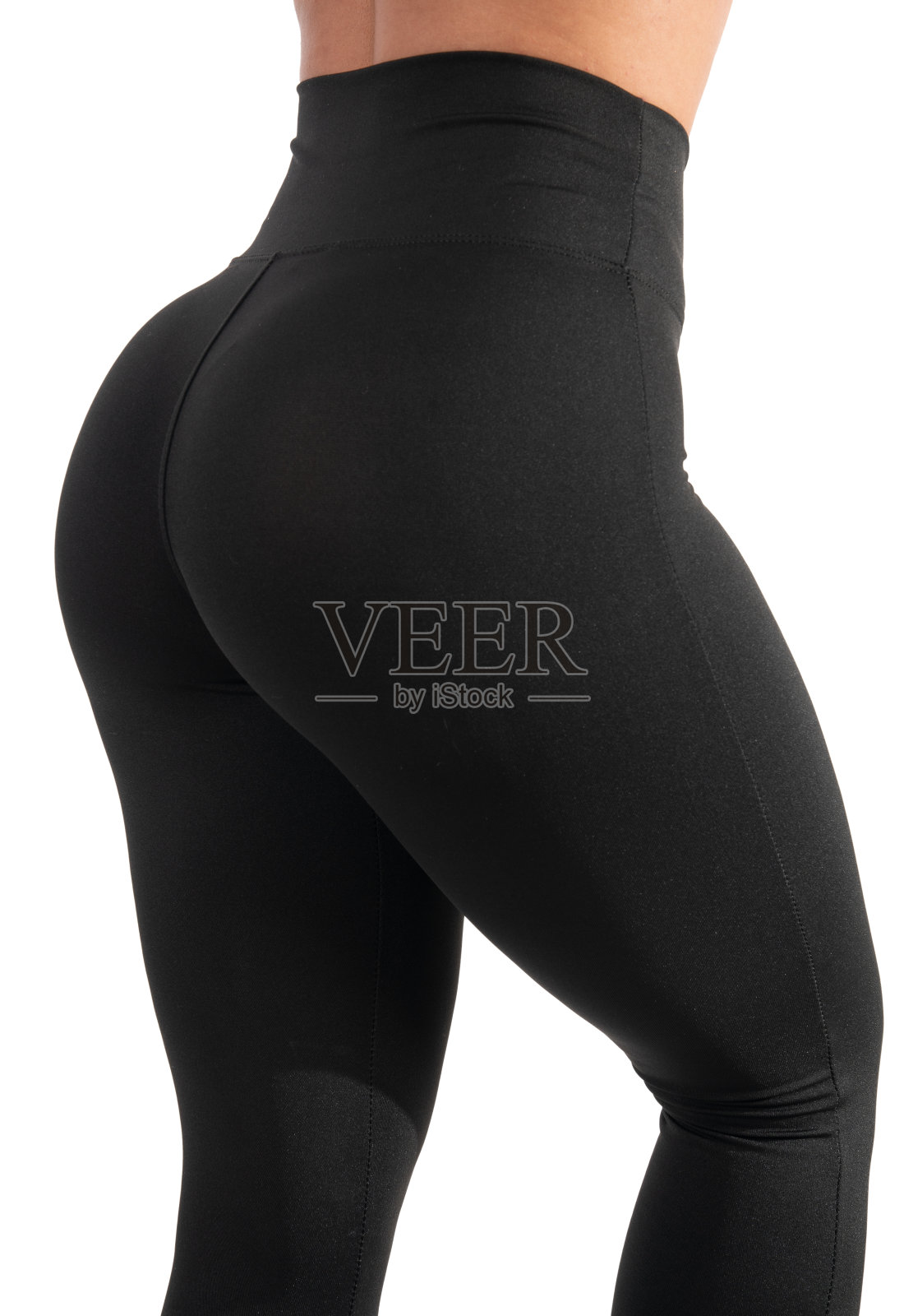 女性背部，黑色紧身裤照片摄影图片