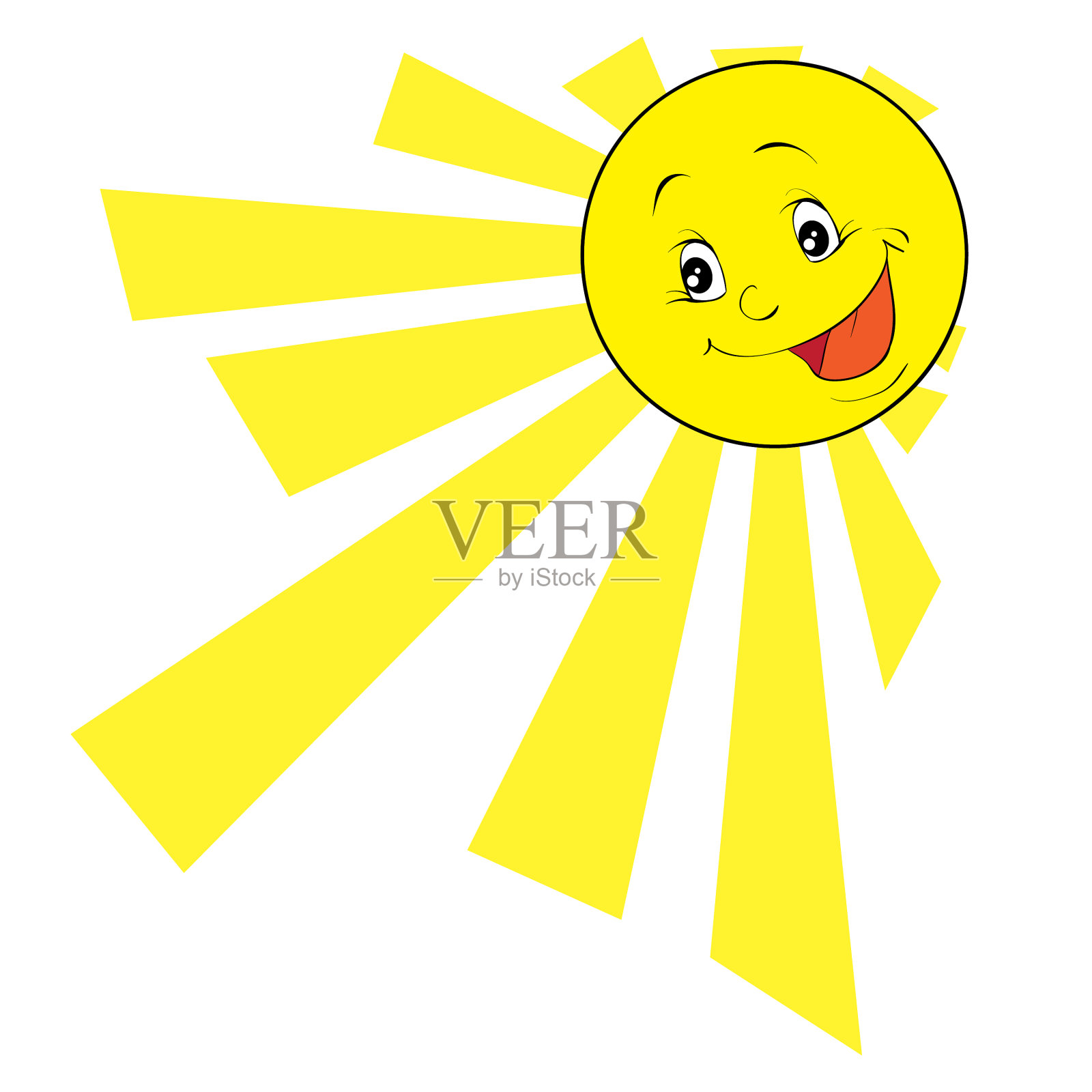 太阳人物黄色卡通孤立设计元素图片