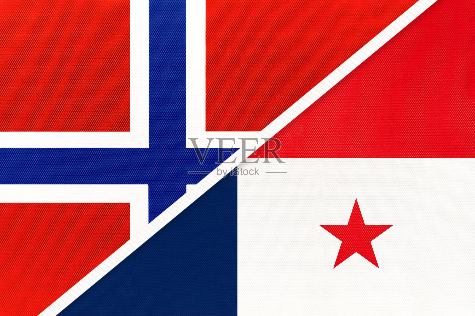 挪威和巴拿马国旗的象征来自纺织品。插画图片素材