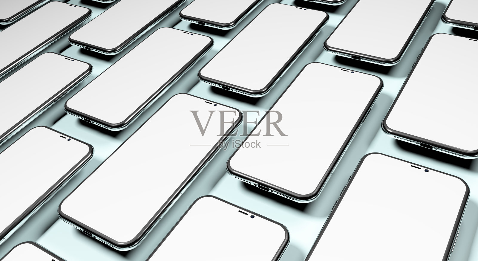 智能手机在浅蓝色背景上的模式照片摄影图片