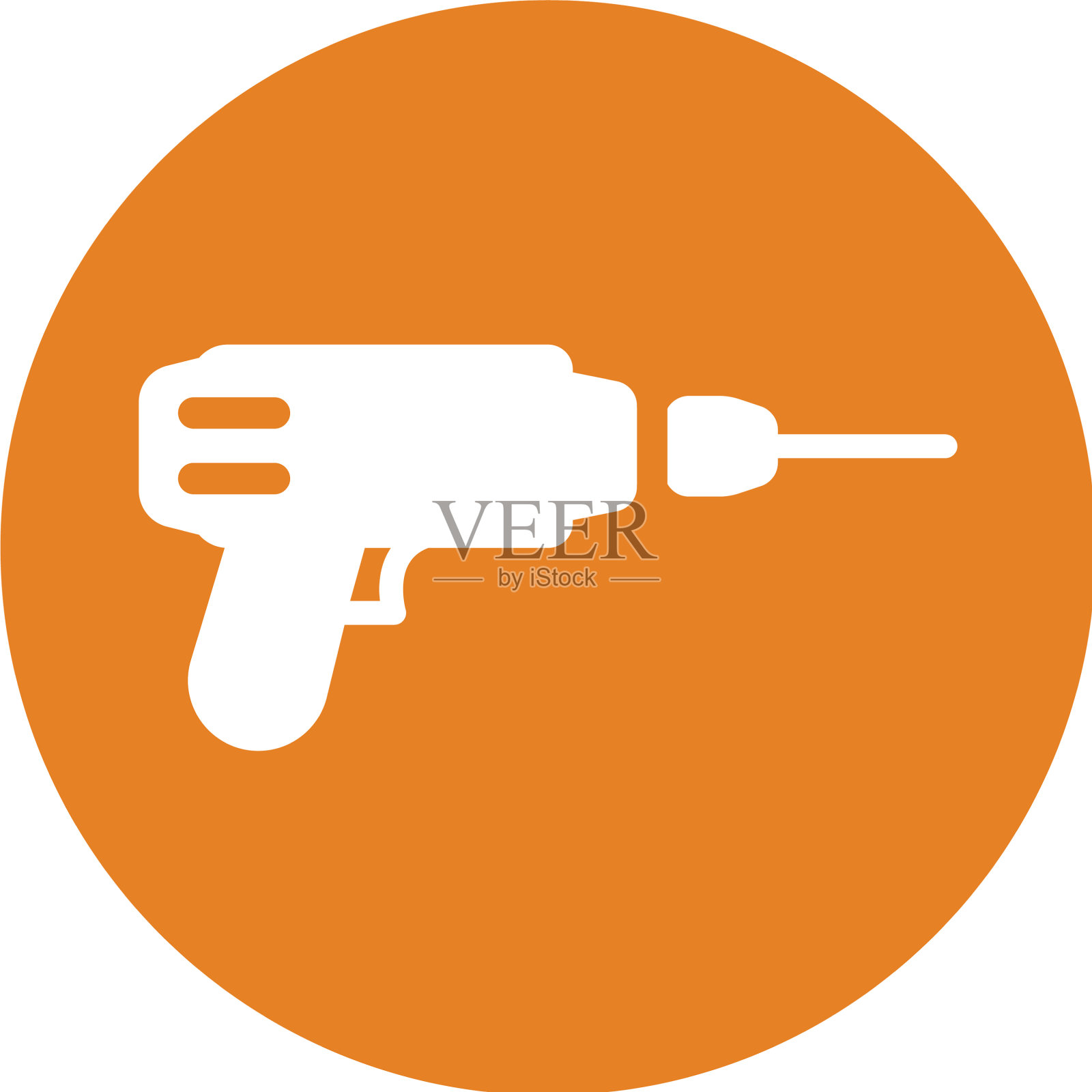 钻床图标橙色设计元素图片