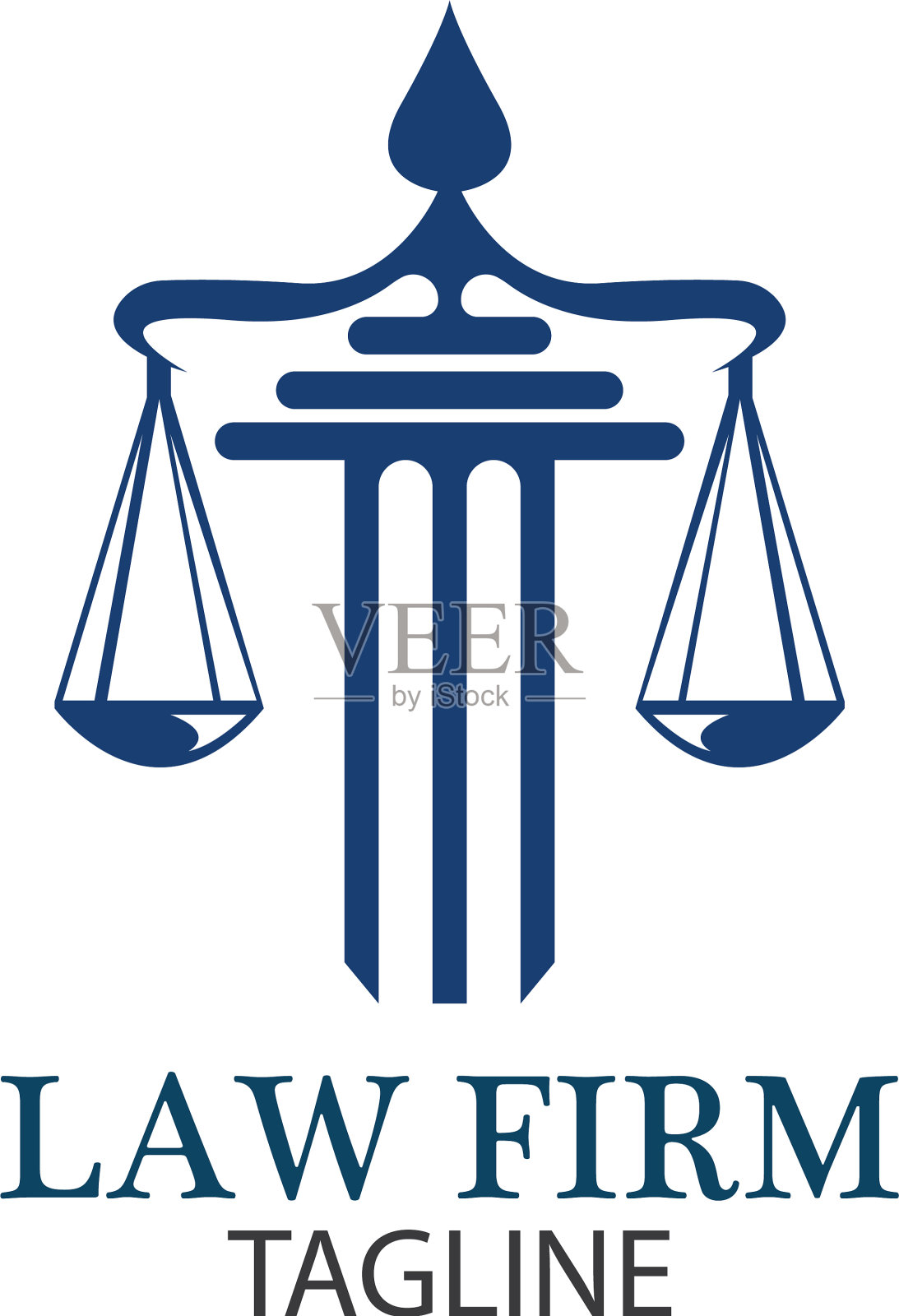 律师事务所标识和图标设计模板插画图片素材