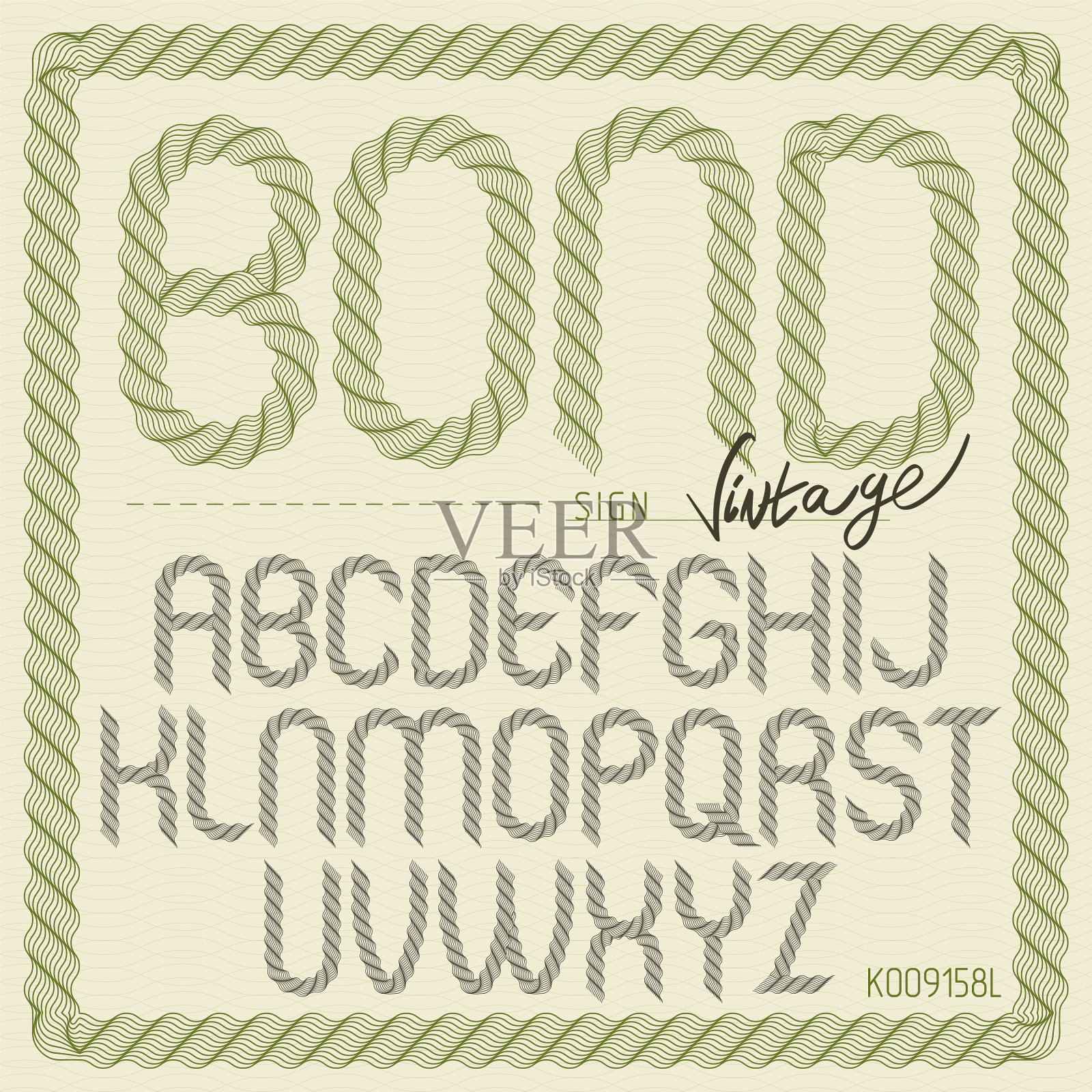 设置圆形大写字母孤立插画图片素材