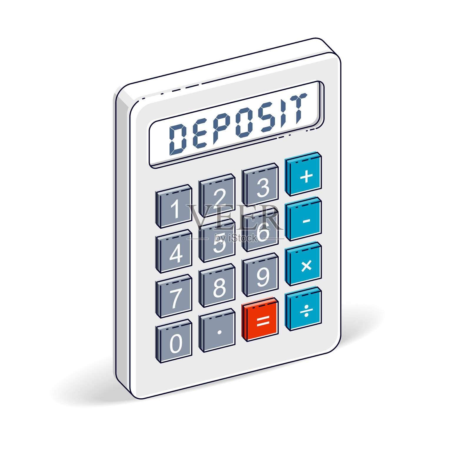 银行存款概念计算器与存款设计元素图片
