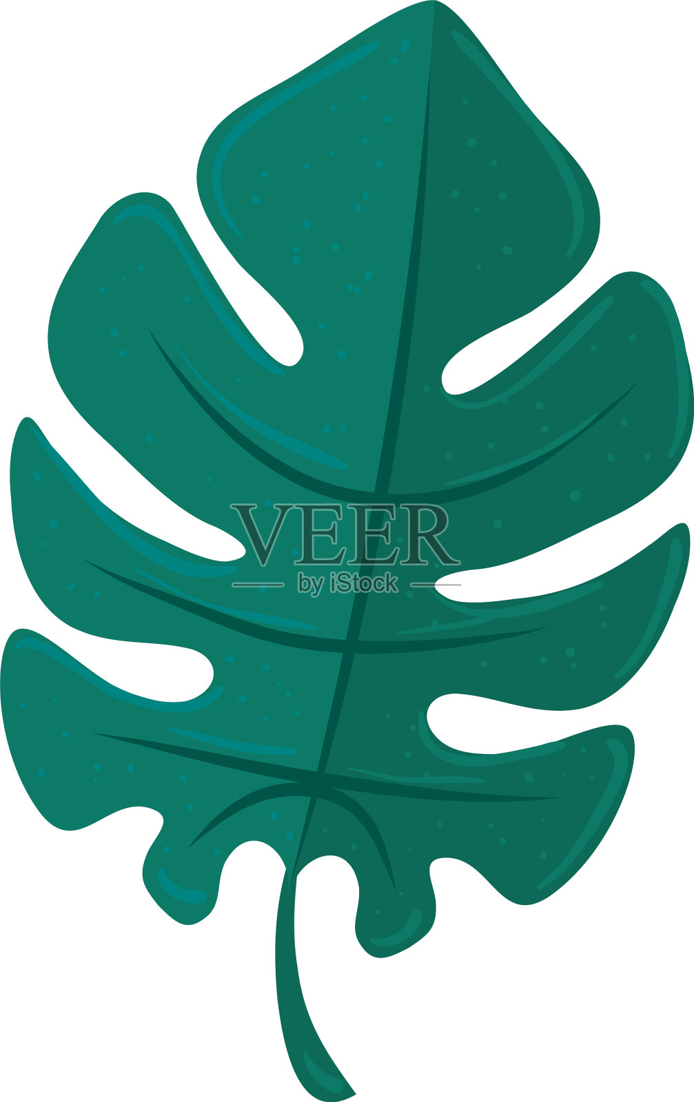 热带自然的叶子在白色的背景设计元素图片