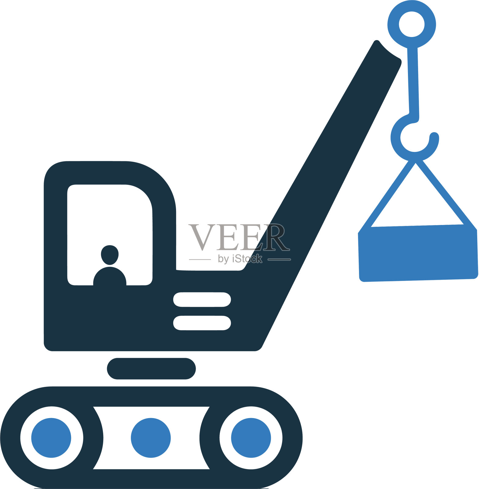 起重挖掘机吊车图标设计图标素材