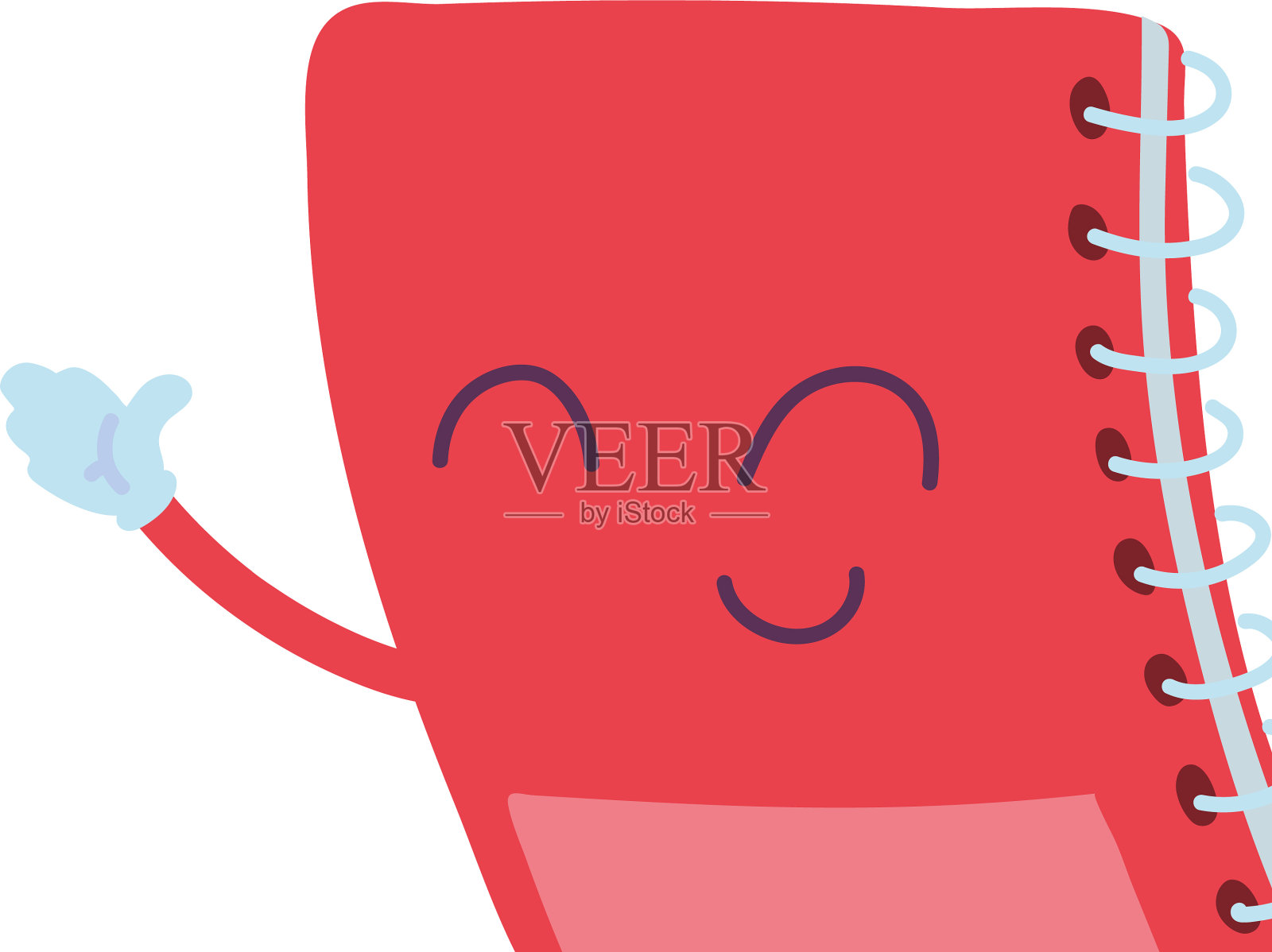 带笑脸卡通的学校笔记本插画图片素材