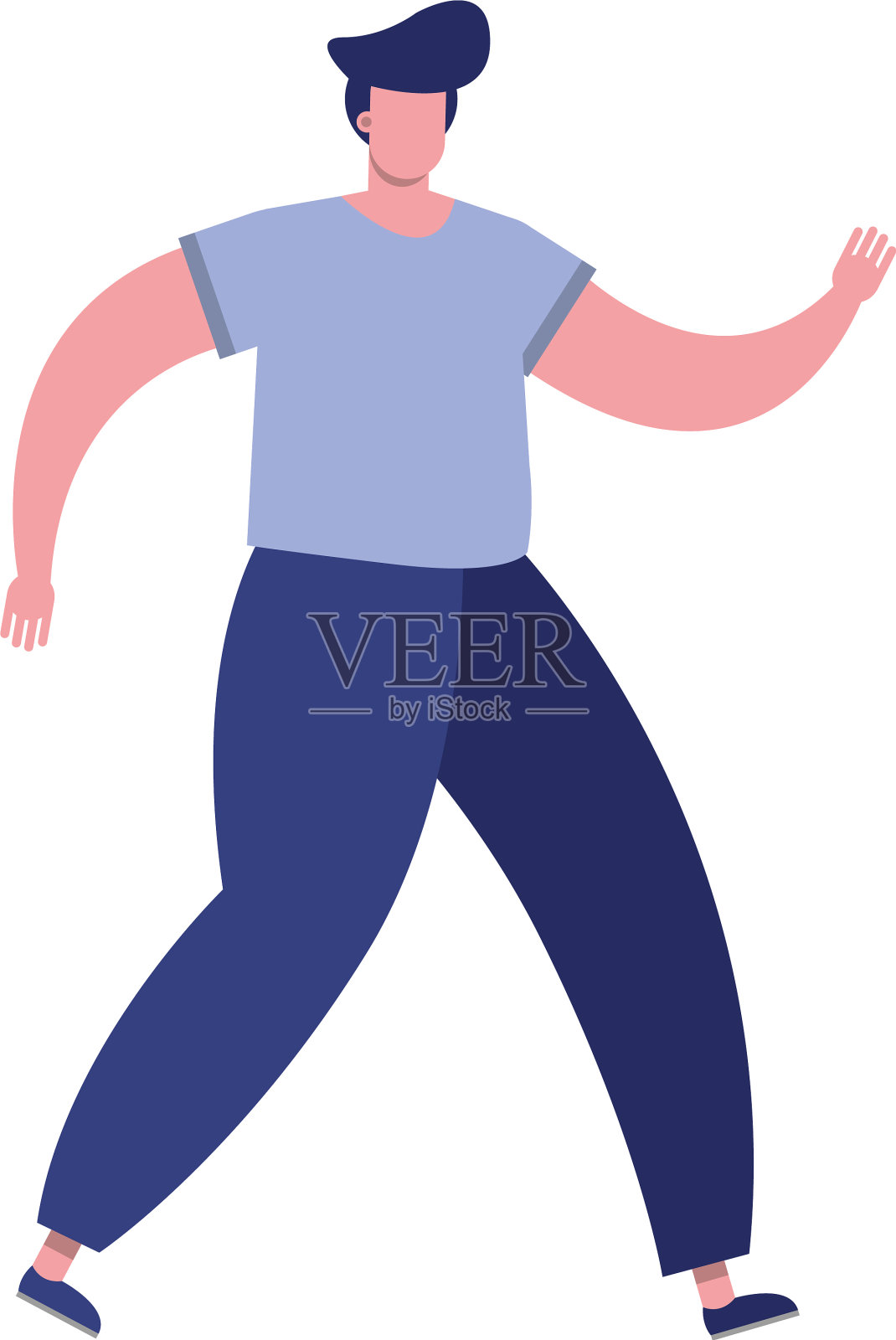 年轻人的行走角色设计元素图片