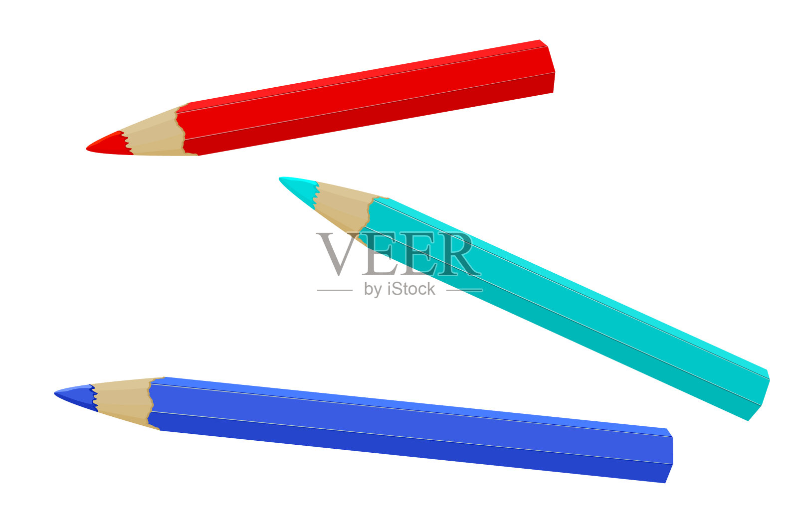 铅笔孤立在白色背景上插画图片素材