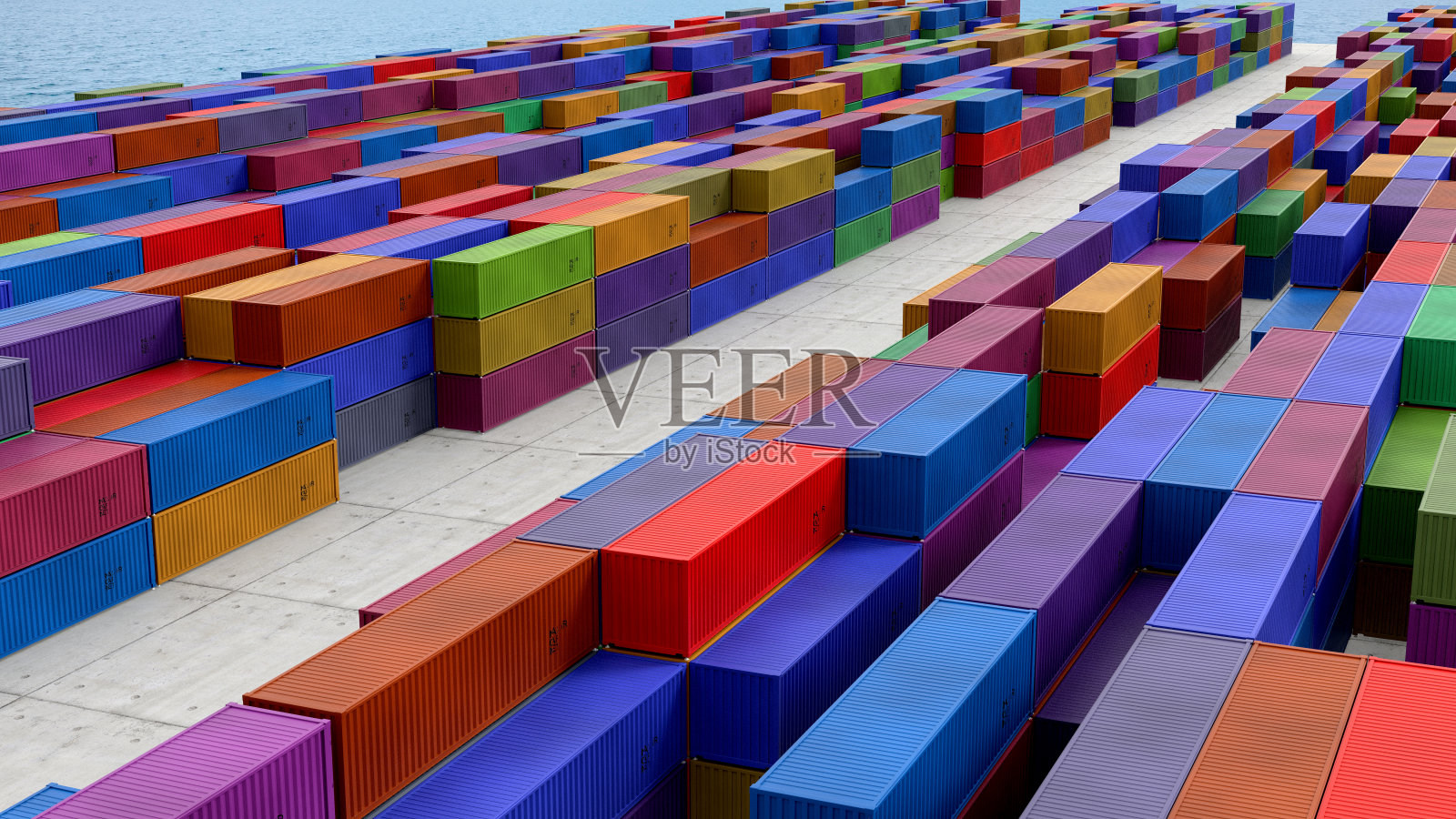 集装箱港口鸟瞰图照片摄影图片