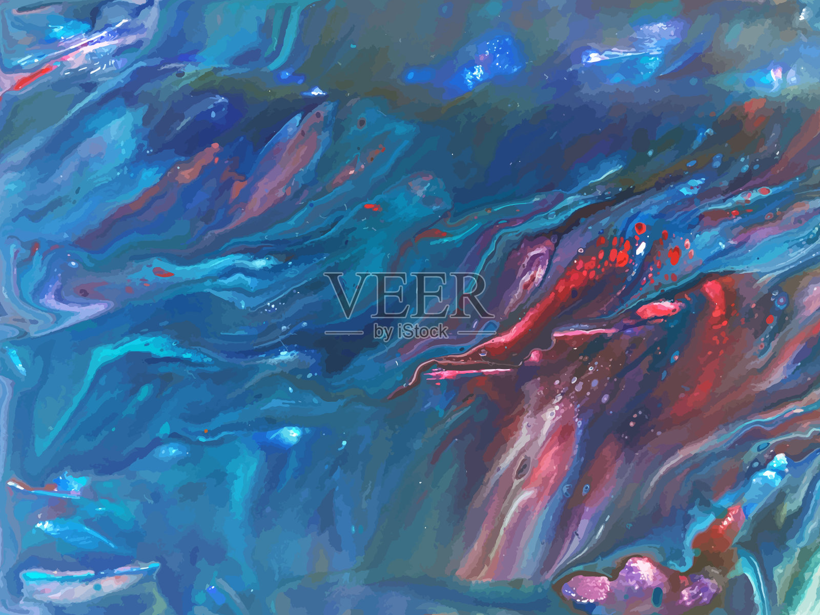 抽象蓝色流体创意模板卡设计模板素材