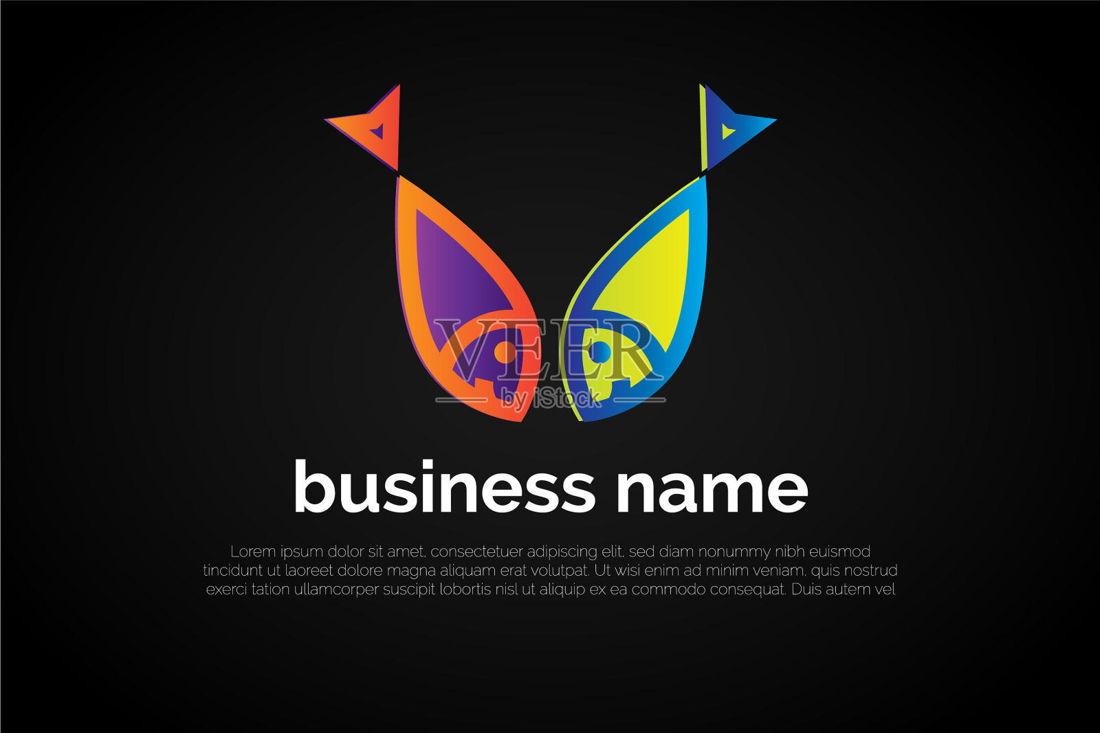 字母v鱼标志模板插画图片素材