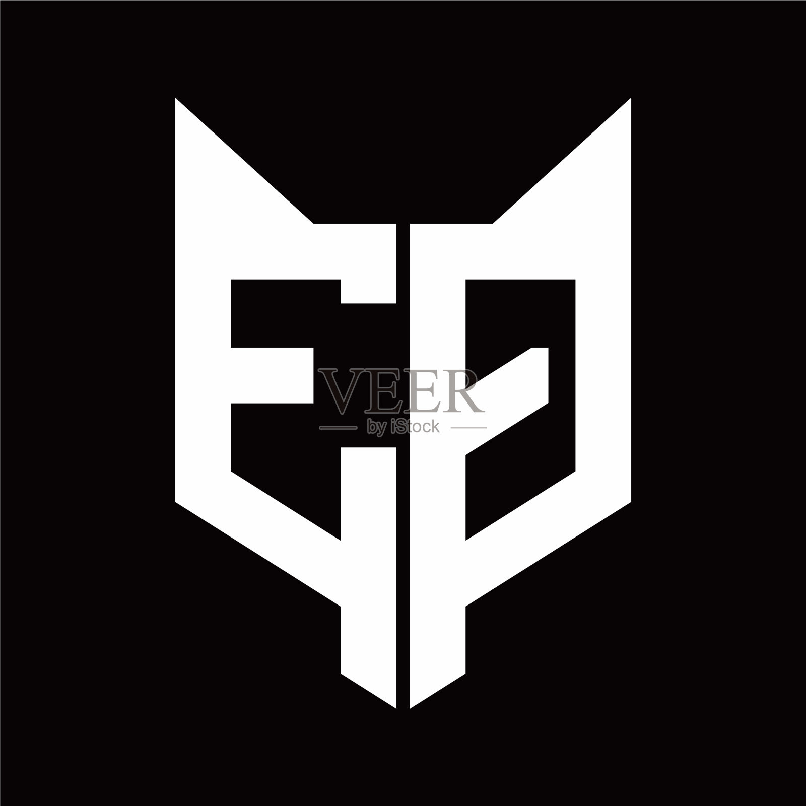 Eq标志用狐狸头图案设计插画图片素材