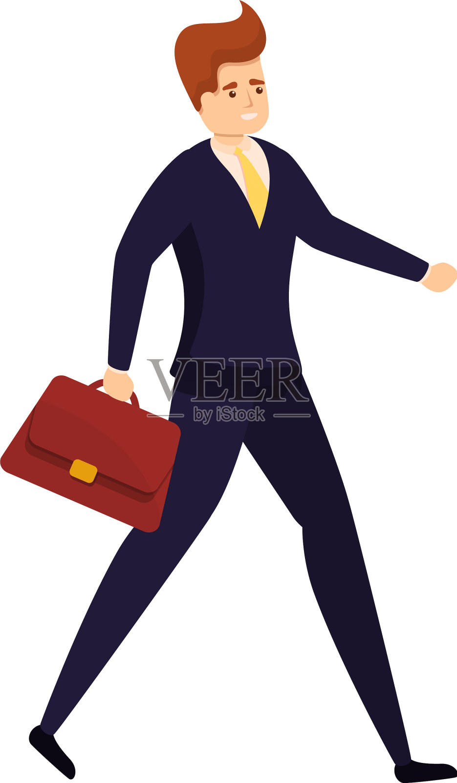 行走银行出纳员图标卡通风格设计元素图片